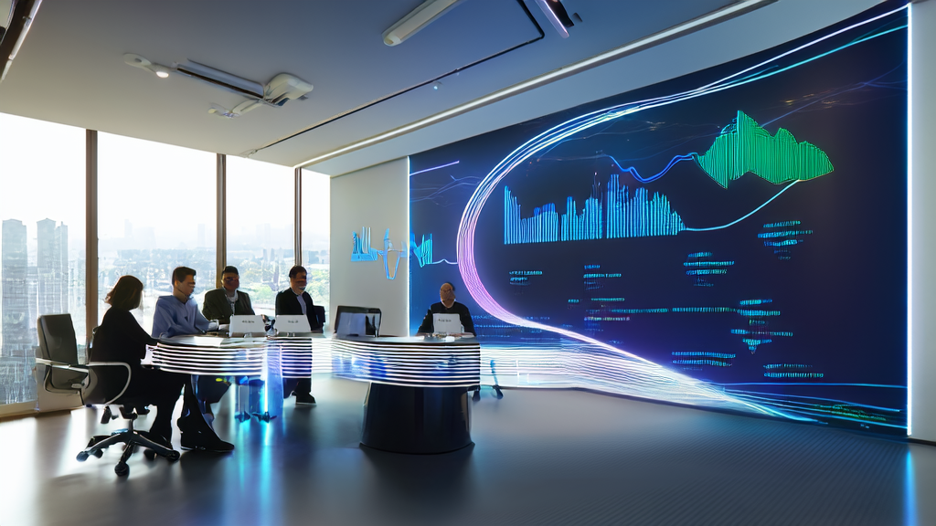 A modern office team using AI customer prediction model to optimize B2B marketing strategies