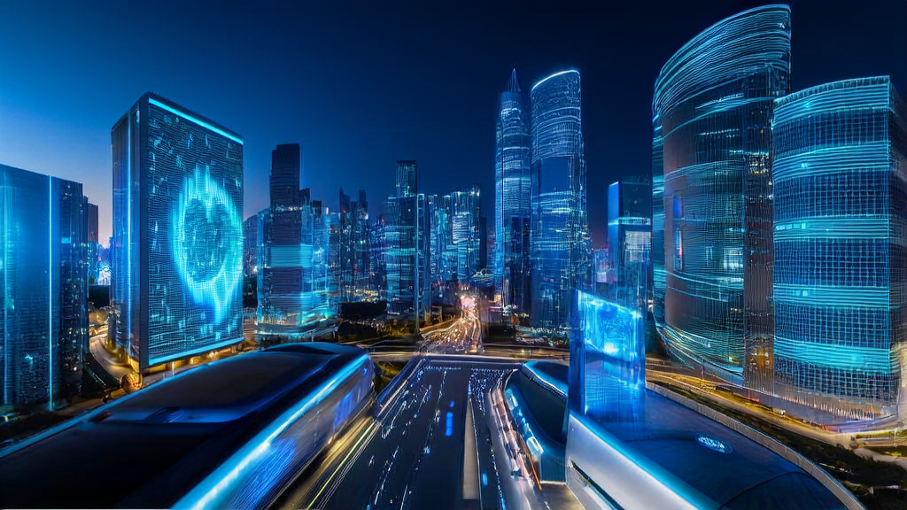 Modern marketing office using Tesla AI5 chip where analysts optimize global marketing strategies with AI customer prediction models