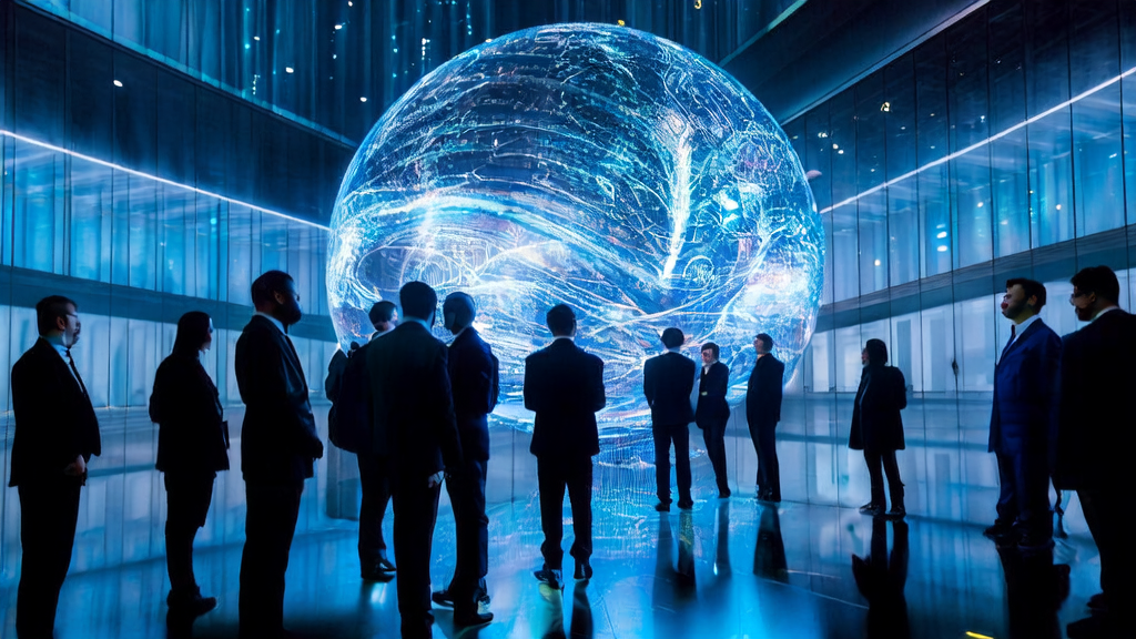 未来城市中展示AI客户预测模型的强大功能和精准筛选能力