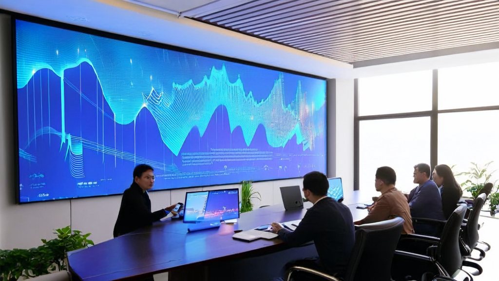 Employees in a modern office discuss AI customer prediction models, with sunlight streaming through large windows and the Philips logo on the wall.