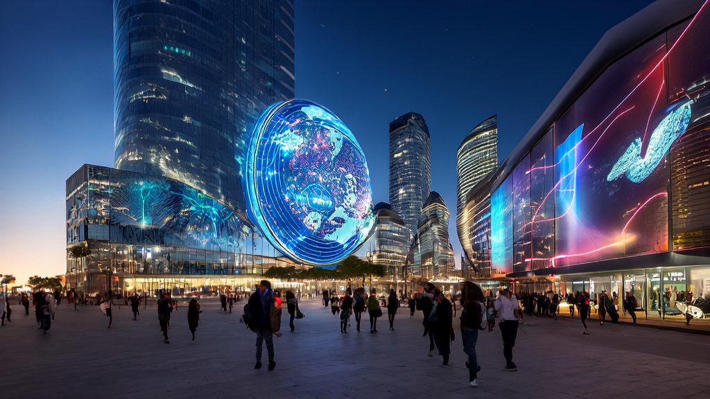 AI customer prediction model reshaping cross-border commerce growth, showing dynamic analysis charts of global customer data and natural disaster warnings