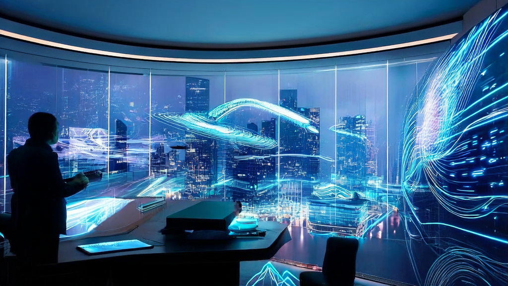 In a modern office building in a futuristic city, data scientists are studying the AI customer prediction model to revolutionize cross-border email marketing strategies.