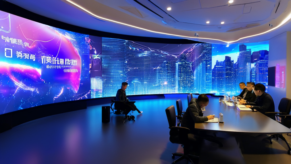 AI customer prediction model displayed in an office, with engineers discussing how to precisely target high-quality customers and reduce ineffective spending