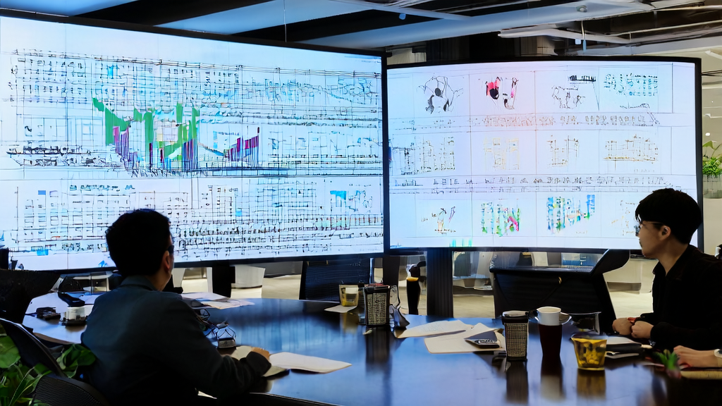 现代办公室中的分析师使用AI客户预测模型筛选优质客户