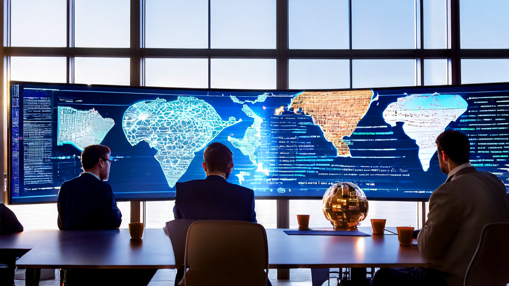 Data scientists in a modern office studying AI customer prediction models to transform cross-border e-commerce marketing strategies