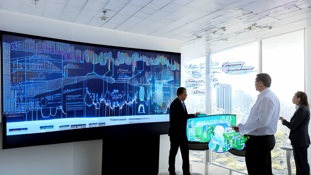 Data analysts in a modern office discussing AI-based customer data collection and optimized email marketing strategies
