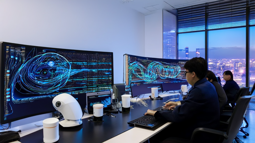 Programmers in a modern office utilizing AI data collection technology to revolutionize acquisition strategies