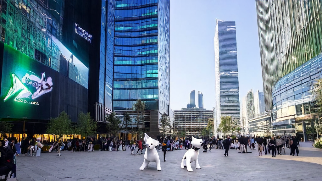 AI-driven Sirius robot dog demonstration by Hengbot in a futuristic city showcasing high-conversion email strategies