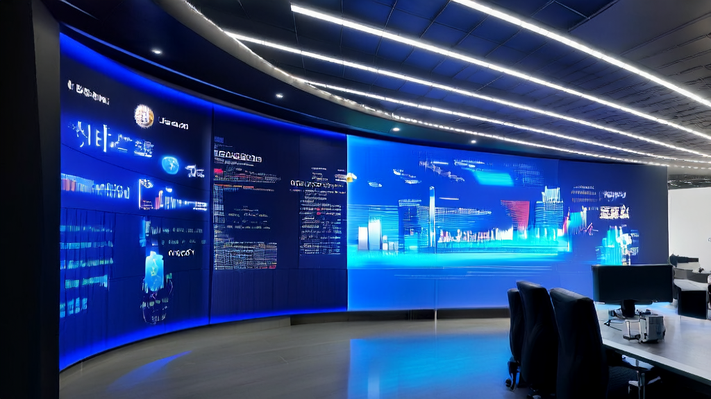 充满科技感的办公室内展示了AI智能获客系统的运行状态，强调AI在邮件营销和跨境电商中的应用。