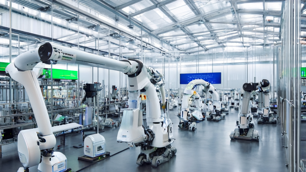 Smart robots working efficiently in a modern factory workshop, with Micro-I leading the new trend of intelligent manufacturing