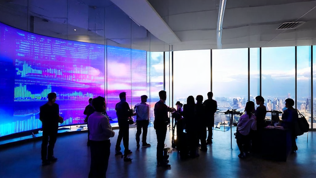 A young startup team in a modern office using AI-driven customer acquisition solutions to analyze market data, with sunlight streaming through large windows and wall charts showcasing the effects of Google's Magika 1.0 tool.