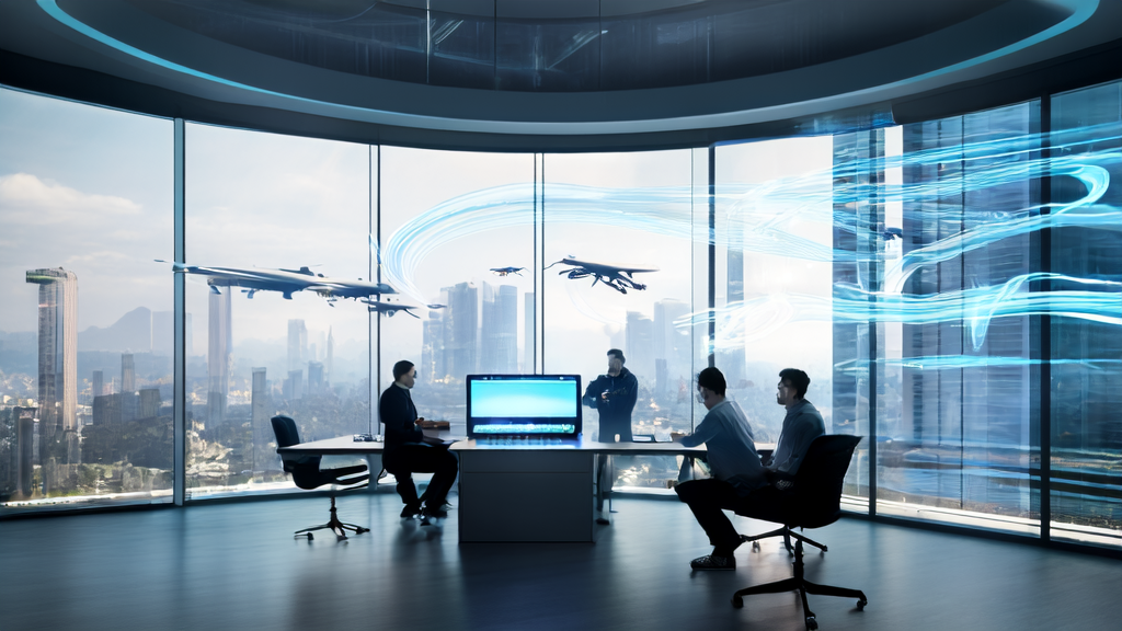 展示最新发布的Kimi K2高速版在现代化办公室环境中的应用，团队围绕AI获客策略进行讨论