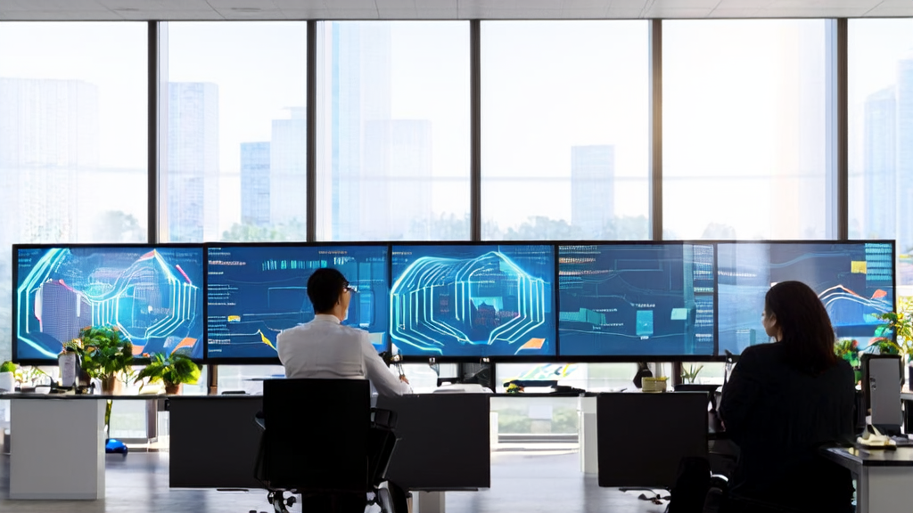 AI-driven acquisition system in action at a modern international trade office