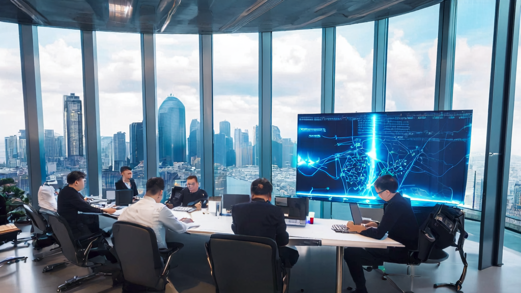 现代化办公室中外贸企业使用AI技术进行精准获客