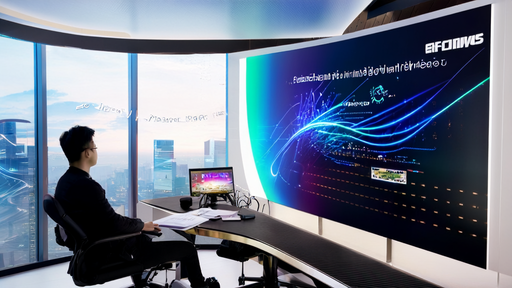 现代化办公室内,创业者们正在讨论AI技术在B2B市场的应用,背景墙上展示了AI驱动的客户获取解决方案。