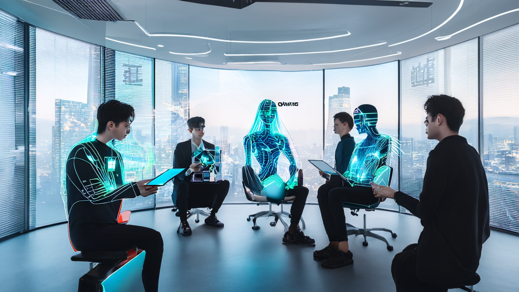 AI-driven content marketing innovation: Team discussing the creation of personalized virtual avatars using Higgsfield Soul ID