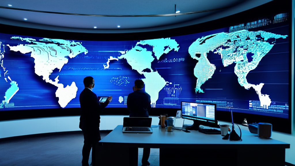 Data scientists discussing AI-driven lead generation strategies for cross-border e-commerce in a modern office