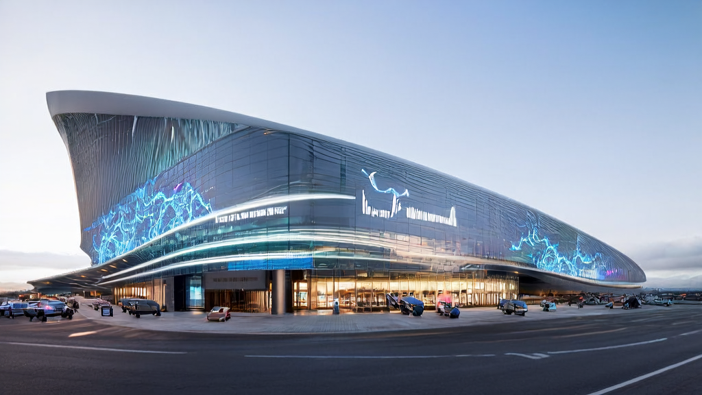 AI-driven cross-border commerce acquisition in 2025, showcasing the “super entry“ building integrated with Amazon Alexa+ and multiple platforms