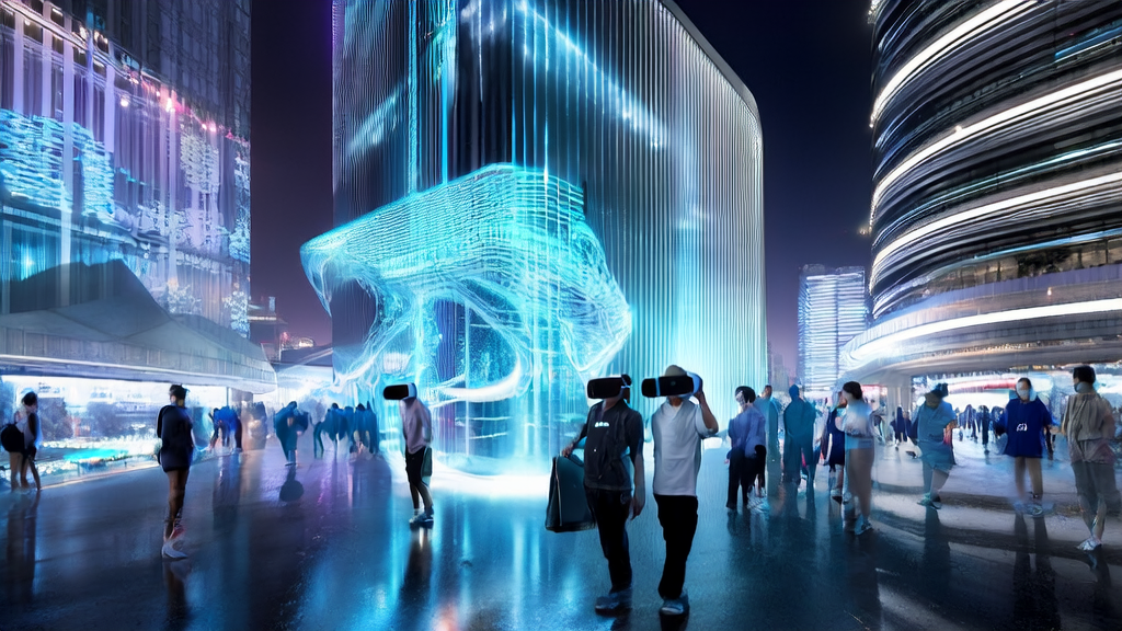 AI-driven cross-border commerce acquisition strategies in a futuristic city, showcasing advanced advertising technologies and the application of GPT-5.2