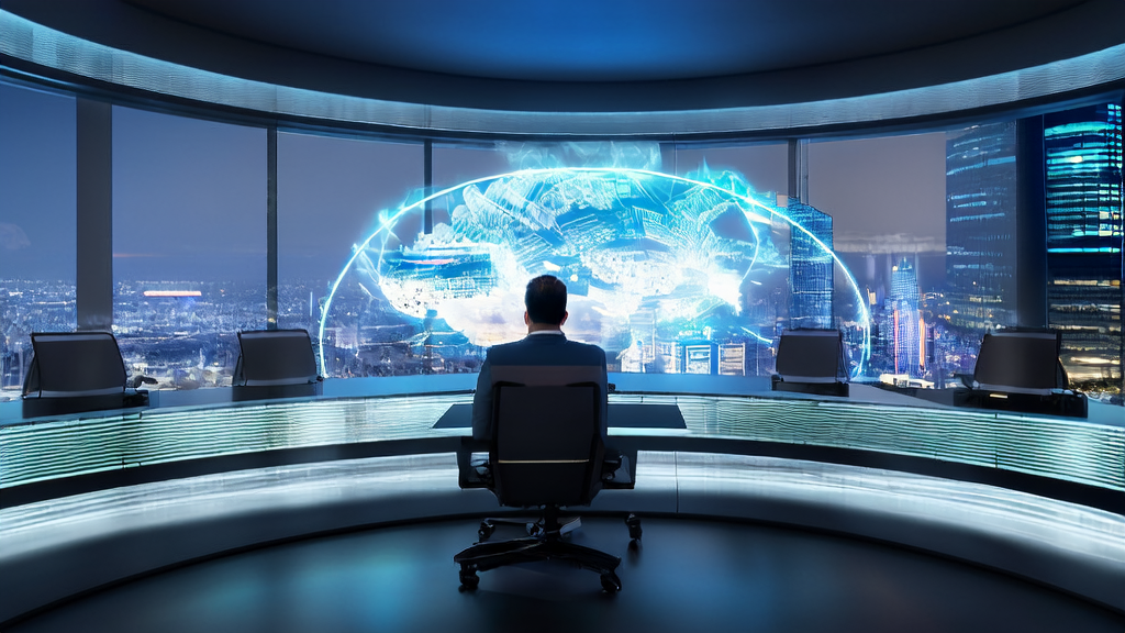 E-commerce entrepreneur using AI technology to analyze global market data and optimize customer acquisition strategies