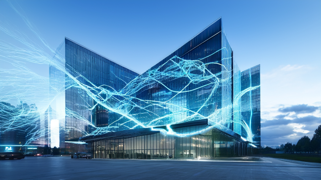 在未来城市中展示AI技术在跨境电商独立站的应用，微软重组Windows团队推动AI操作系统新愿景