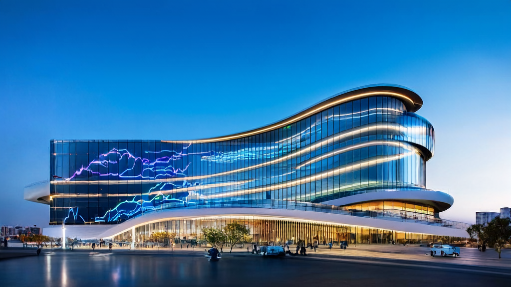 AI驱动的跨境电商自动化营销系统在现代办公楼内的高效运作场景