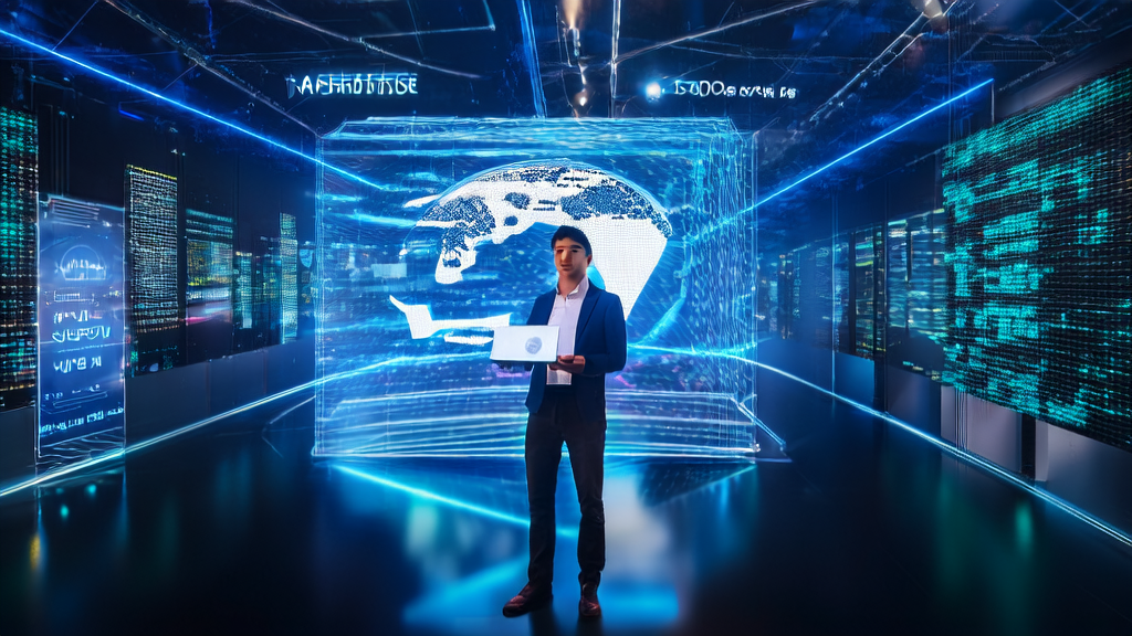 A tech-savvy control center for cross-border e-commerce, showcasing the application of AI technology and seamless shopping experience