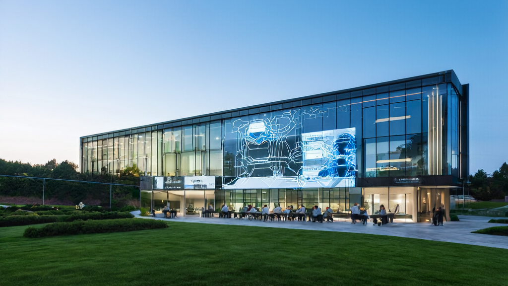AI-driven efficient customer acquisition and conversion strategies, showcasing the application of AI technology in a modern office environment