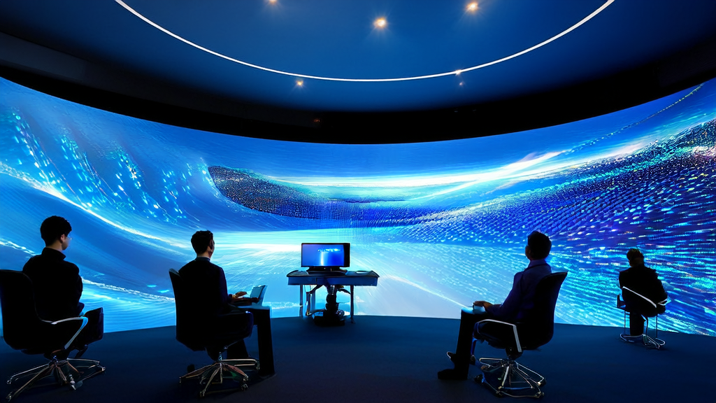 AI-driven cross-border e-commerce email marketing scene: showcasing a modern control center, data streams, personalized email marketing systems, and the Canva Creative Operating System