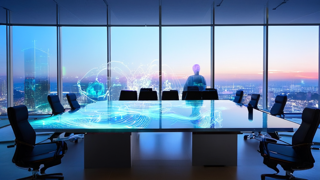 AI驱动的客户获取：邮件营销的新趋势与应用，展示团队在办公室中讨论AI优化邮件营销策略和腾讯HunyuanVideo1.5视频生成模型的应用场景。