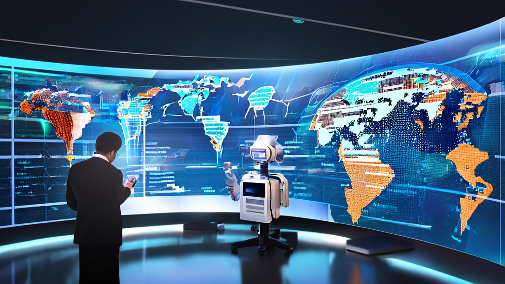 AI-driven customer acquisition for foreign trade companies, showcasing intelligent interaction in a virtual world
