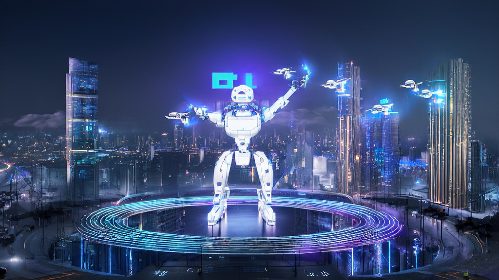 未来城市的中心，智能机器人展示AI驱动的客户获取解决方案，1X与EQT标志醒目