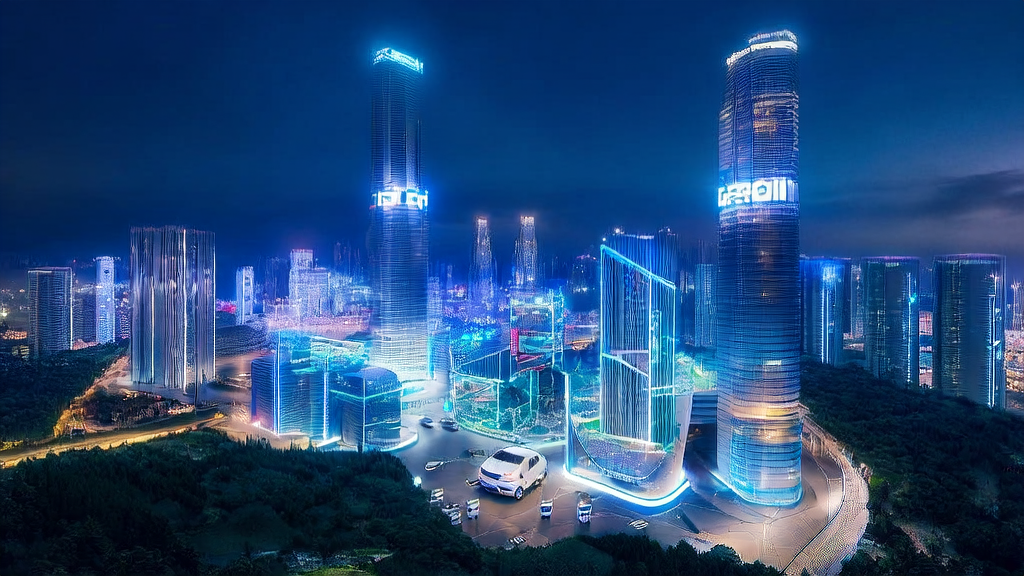 AI驱动的跨境电商客户获取解决方案,展示智能机器人和员工协同工作,实时数据分析和多语言邮件生成。