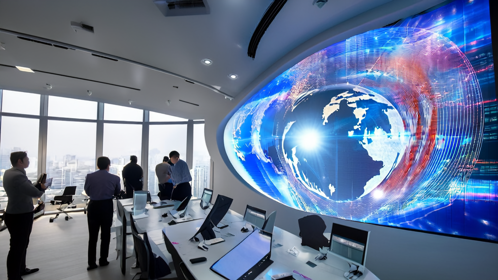 利用AI技术优化跨境电商销售的现代化办公室场景