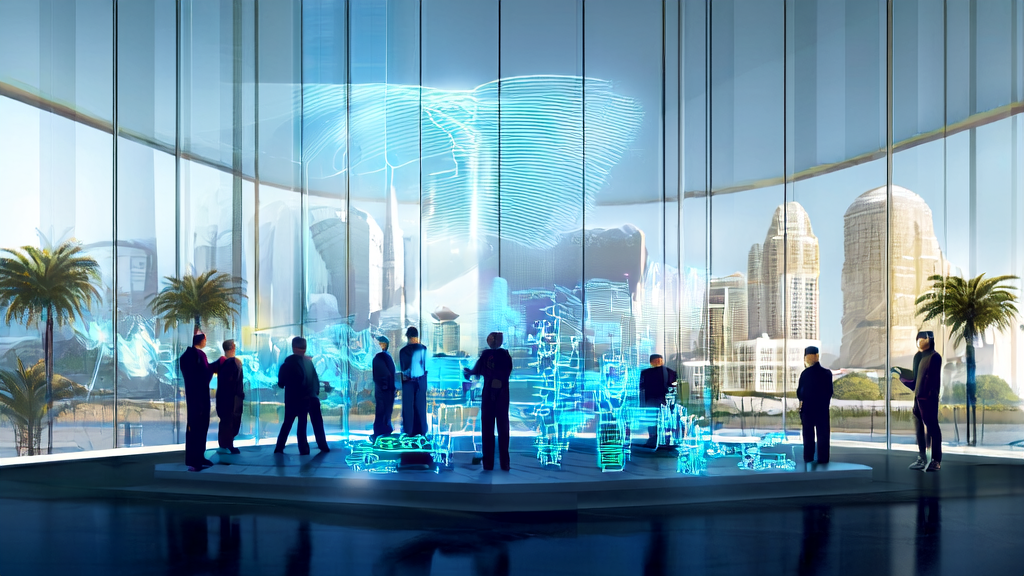 AI-driven customer acquisition strategies in the Middle East, showcasing data analysis, multilingual marketing, and targeted advertising