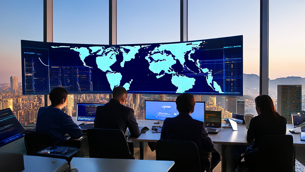 In a modern office on a sunny morning, employees are using AI tools to optimize email content and prepare multilingual marketing emails.