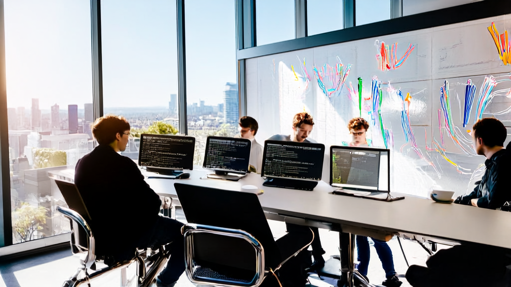 In a sunny office, the team discusses AI-driven personalized email marketing strategies