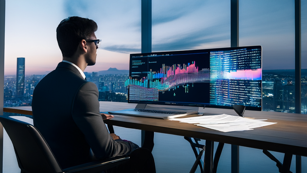 Modern office where an entrepreneur uses Framer's new AI features for customer acquisition analysis