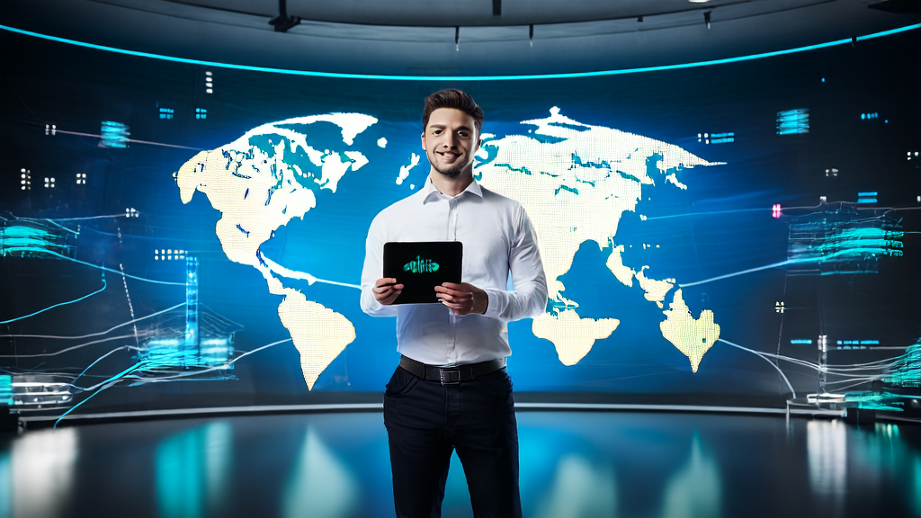 Young entrepreneur optimizing overseas customer acquisition strategies with AI-driven solutions