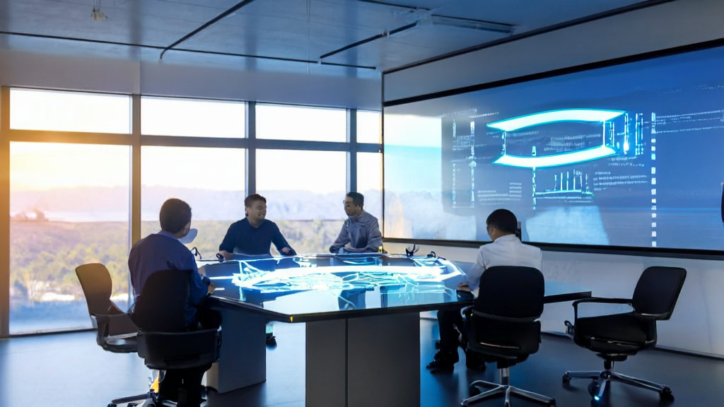 Engineers in a modern office using Apple's open-source AI models for customer acquisition