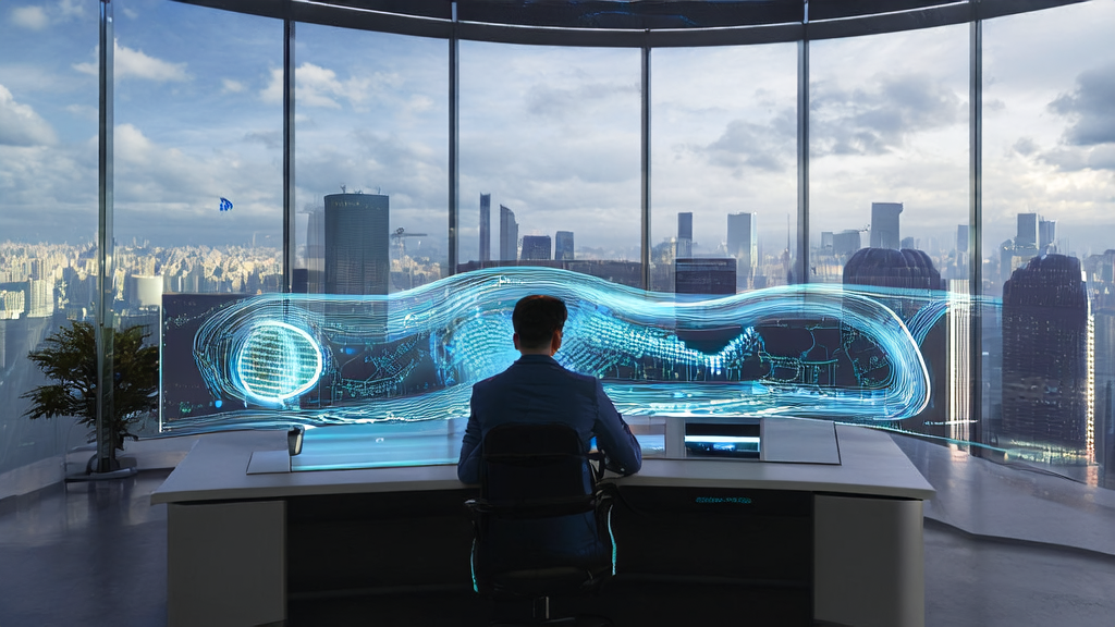 未来的办公环境中，数据分析师利用AI算法进行客户数据清洗和分析