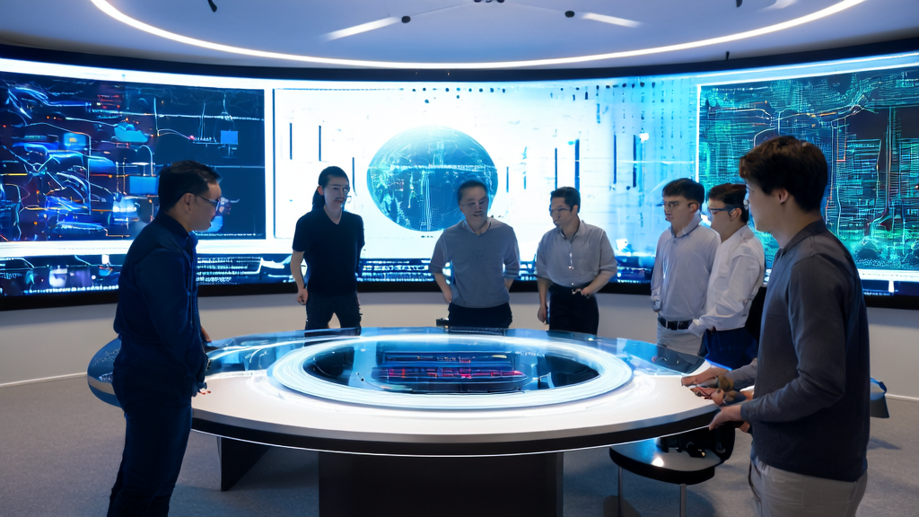 AI驱动的客户获取解决方案：从数据到洞察，展示工程师们在工作室中使用Claude AI进行数据采集和分析。