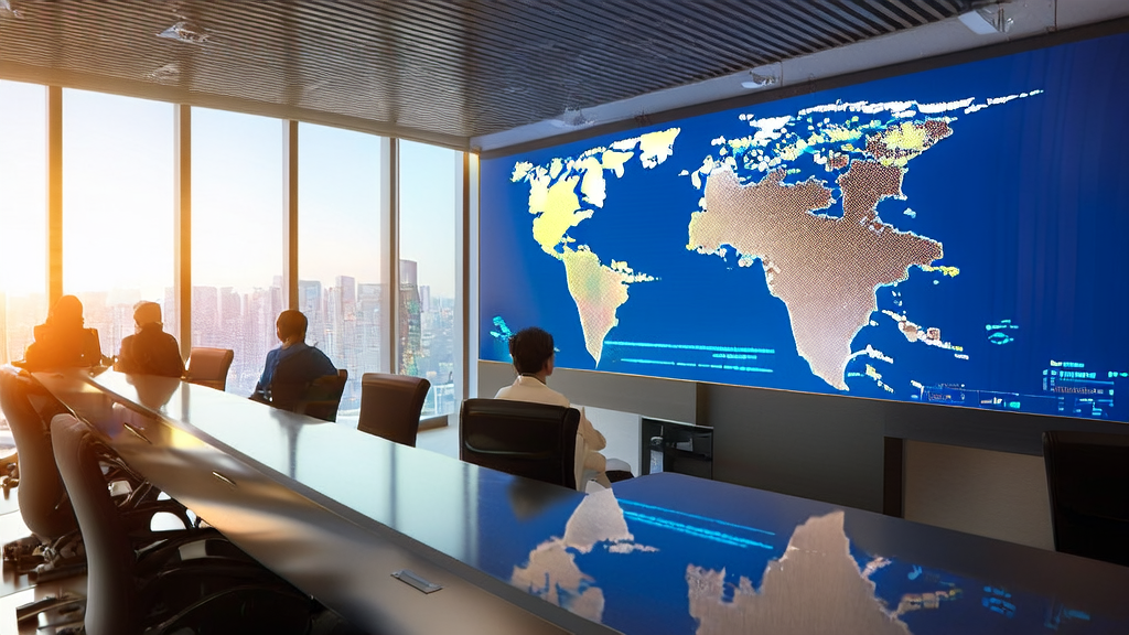 现代化办公室中员工使用AI客户预测模型进行数据分析