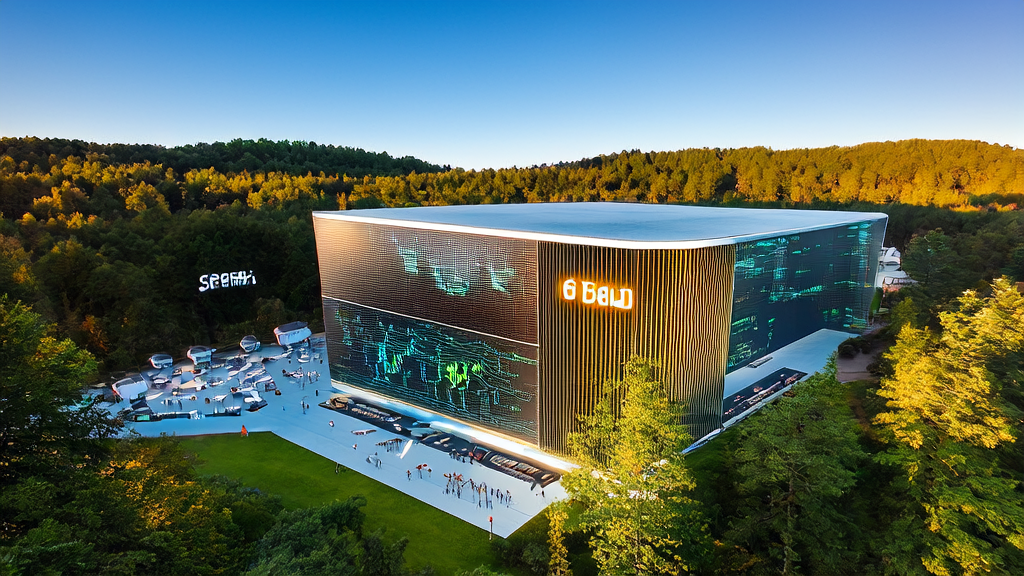 阳光下的德国小镇数据中心，展示英伟达与德国电信合作的AI客户获取解决方案