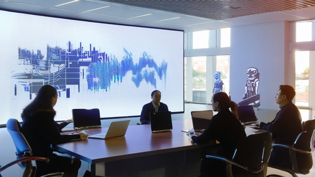 阳光明媚的办公室里，技术人员讨论AI驱动的客户获取解决方案和GLM-4.1V-Thinking模型的应用