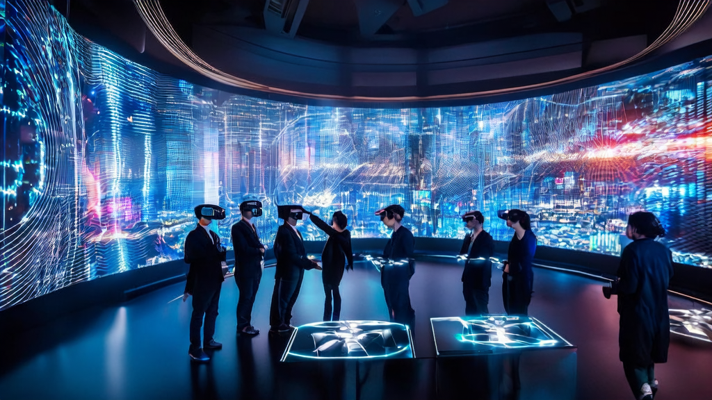 未来城市的科技办公室内,团队使用AI技术进行精准获客和视频编辑