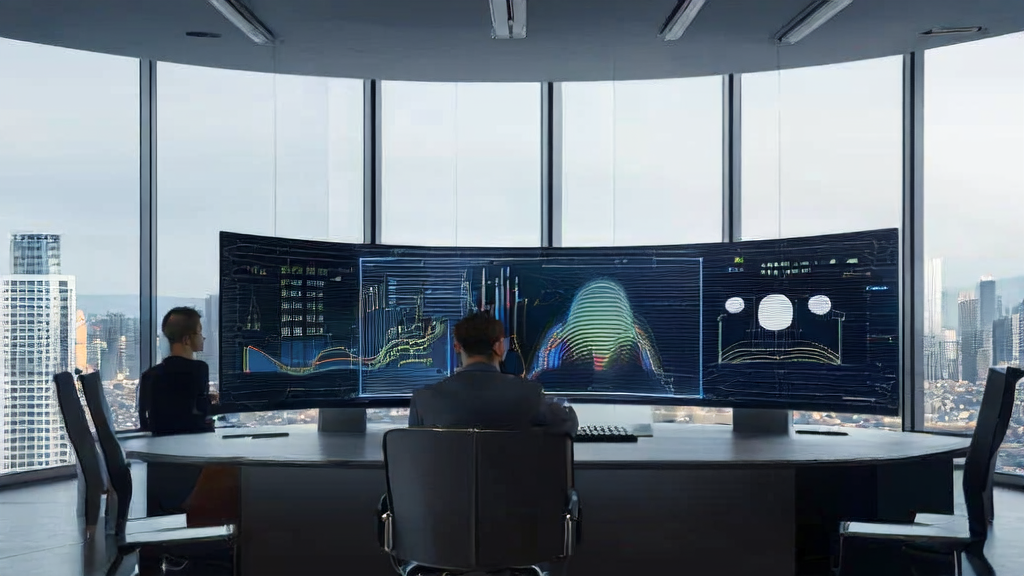 Team using AI-driven customer acquisition system in a modern office