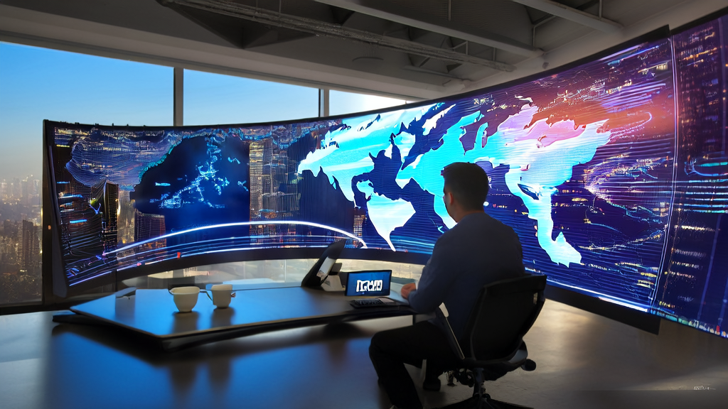 工程师们在现代化办公室中使用AI预测模型分析客户数据，探讨如何高效筛选优质客户，提升营销ROI。