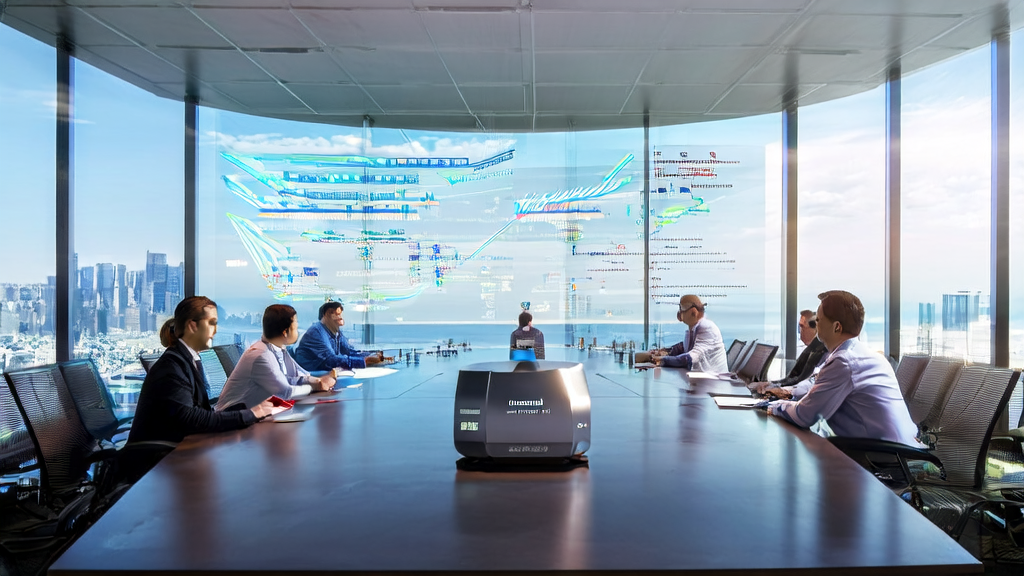 Tech professionals discussing AI-driven customer data cleaning services and the application of the MARS1000 edge AI processor