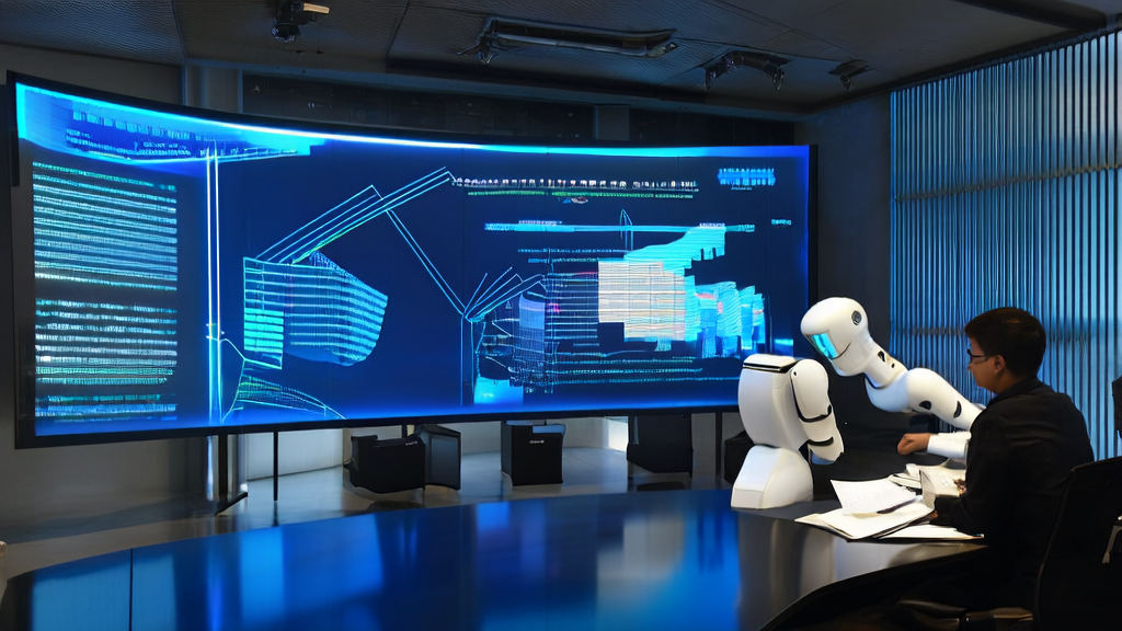 现代化办公室中程序员们利用AI技术进行高效的客户数据清洗